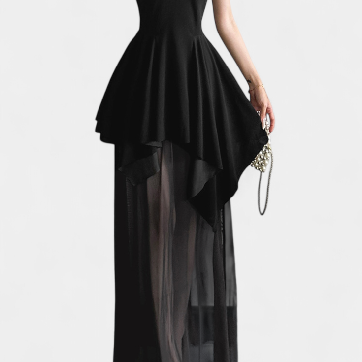 Hollis Vestido Largo con Escote Halter y Espalda Descubierta