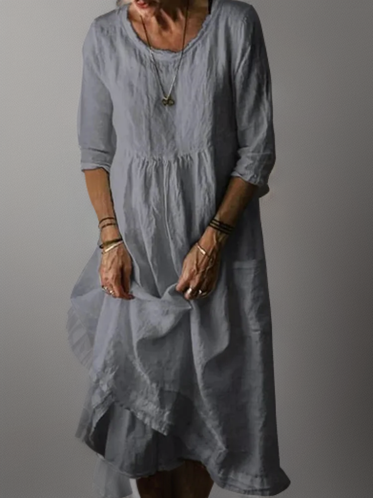Carolien - Vestido maxi con escote redondo holgado