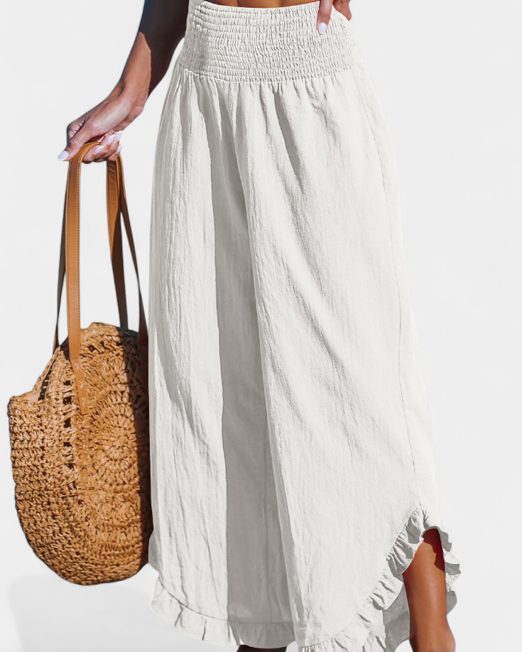 Justina Pantalón Palazzo con Volantes y Talle Alto