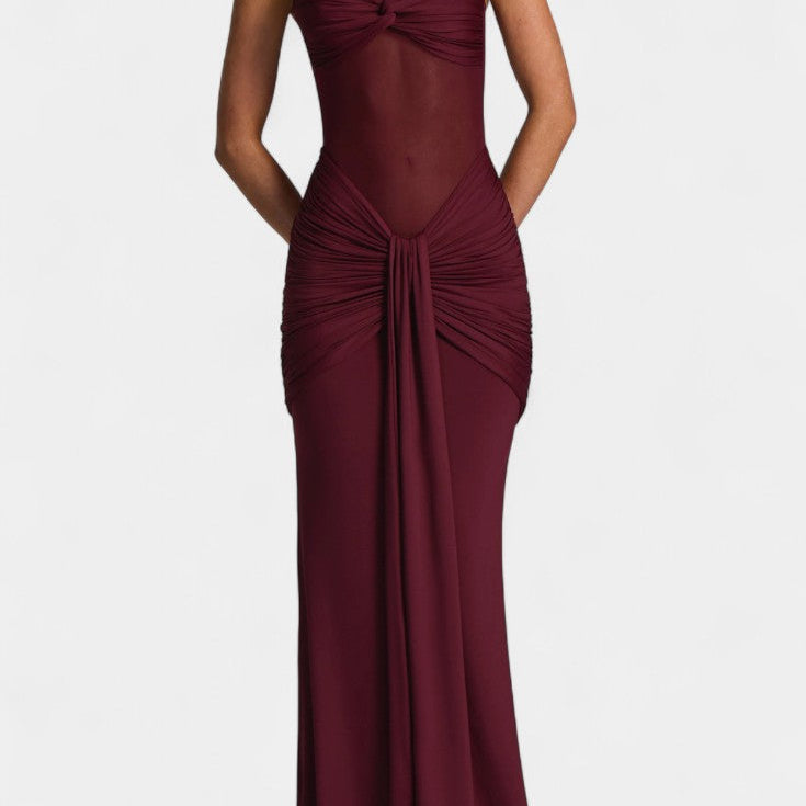 Florian Vestido Maxi con Escote Halter y Silueta Sirena