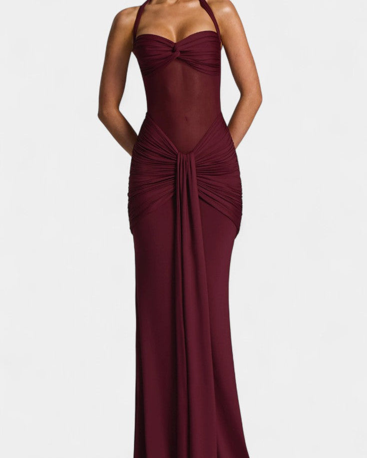 Florian Vestido Maxi con Escote Halter y Silueta Sirena