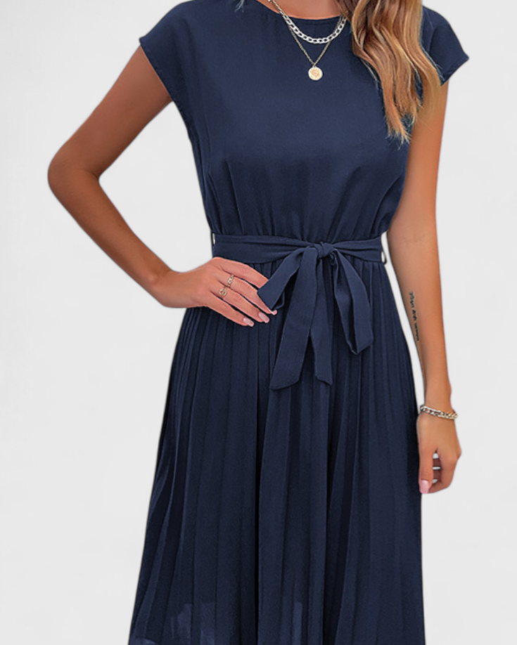 Luxie Vestido Midi Elegante de Tejido Ligero y Corte Fluido
