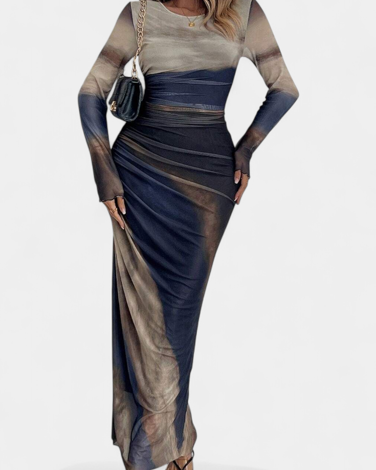 Galene Vestido Midi Ajustado con Capa