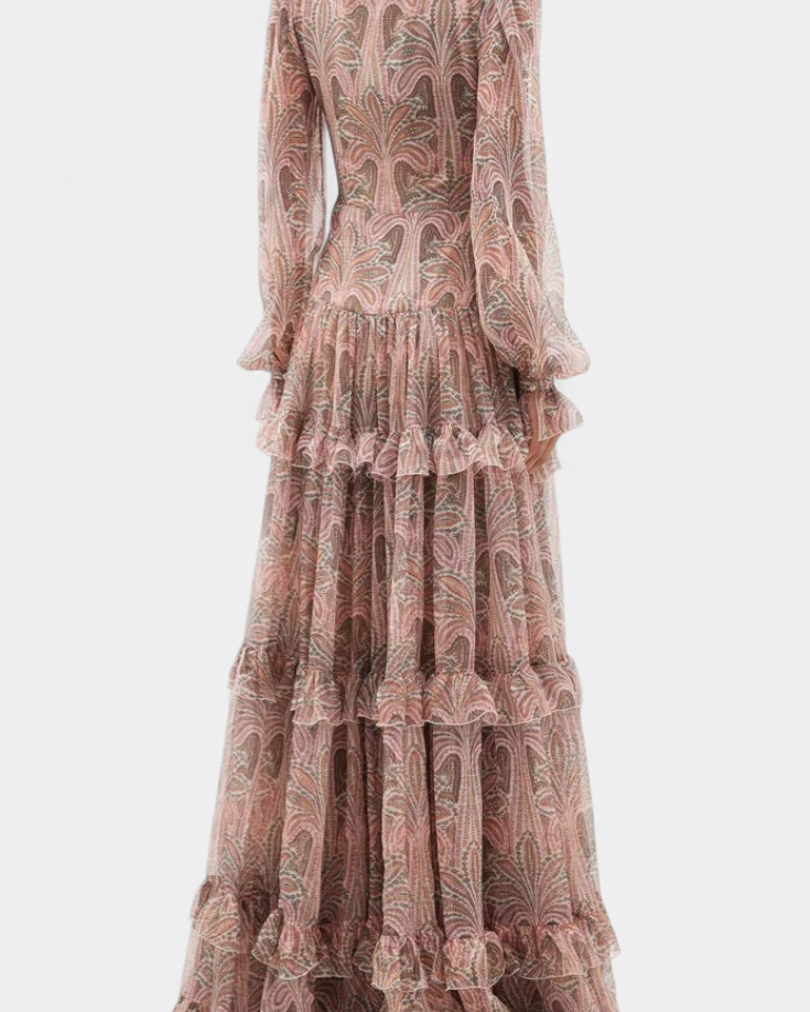 Ayla Vestido Maxi con Estampado Paisley Vintage