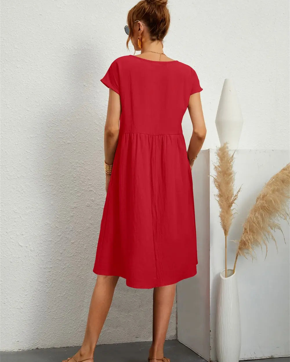 Sage – Vestido informal con bolsillos