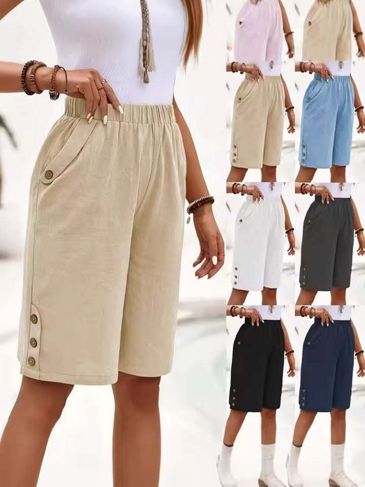 Celestria - Pantalón corto de lino para dama