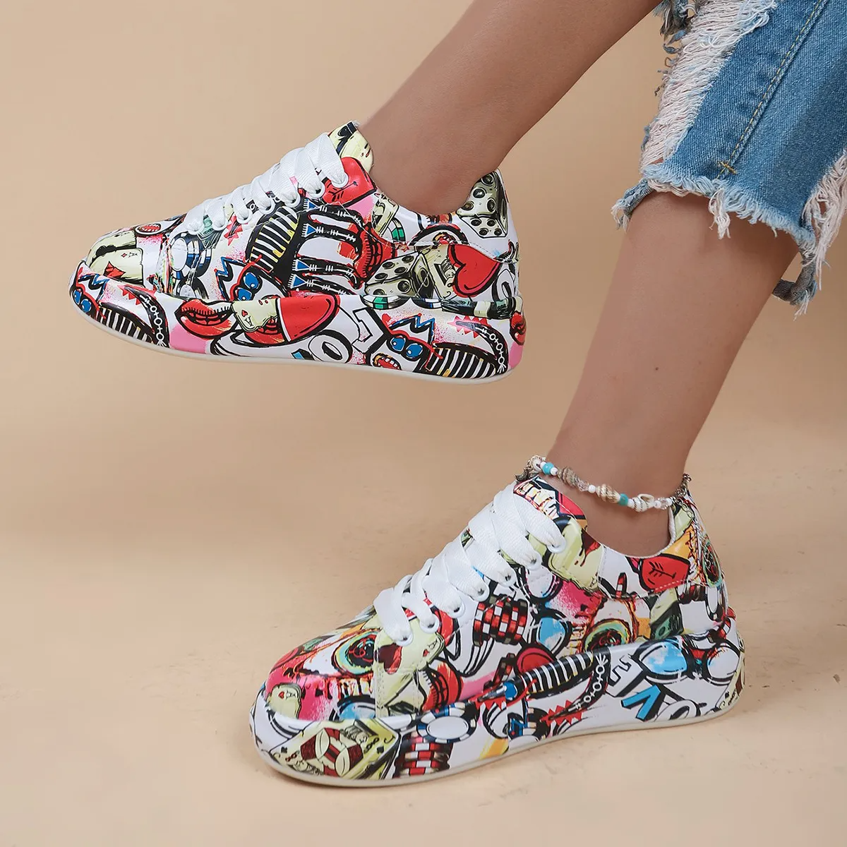 Mia - Zapatillas de Mujer con Estampado Graffiti