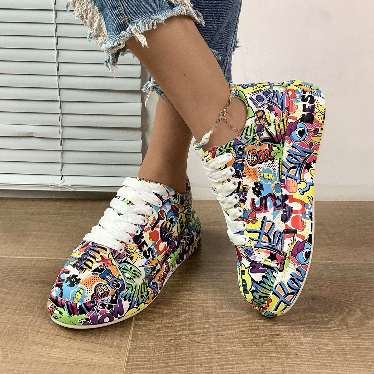 Mia - Zapatillas de Mujer con Estampado Graffiti