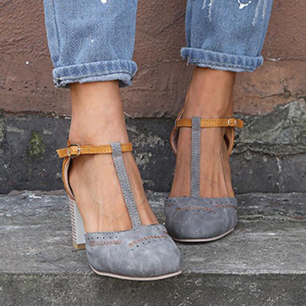 Eulalia | Sandalias de primavera para mujer con tacón ancho estilo Mary Jane