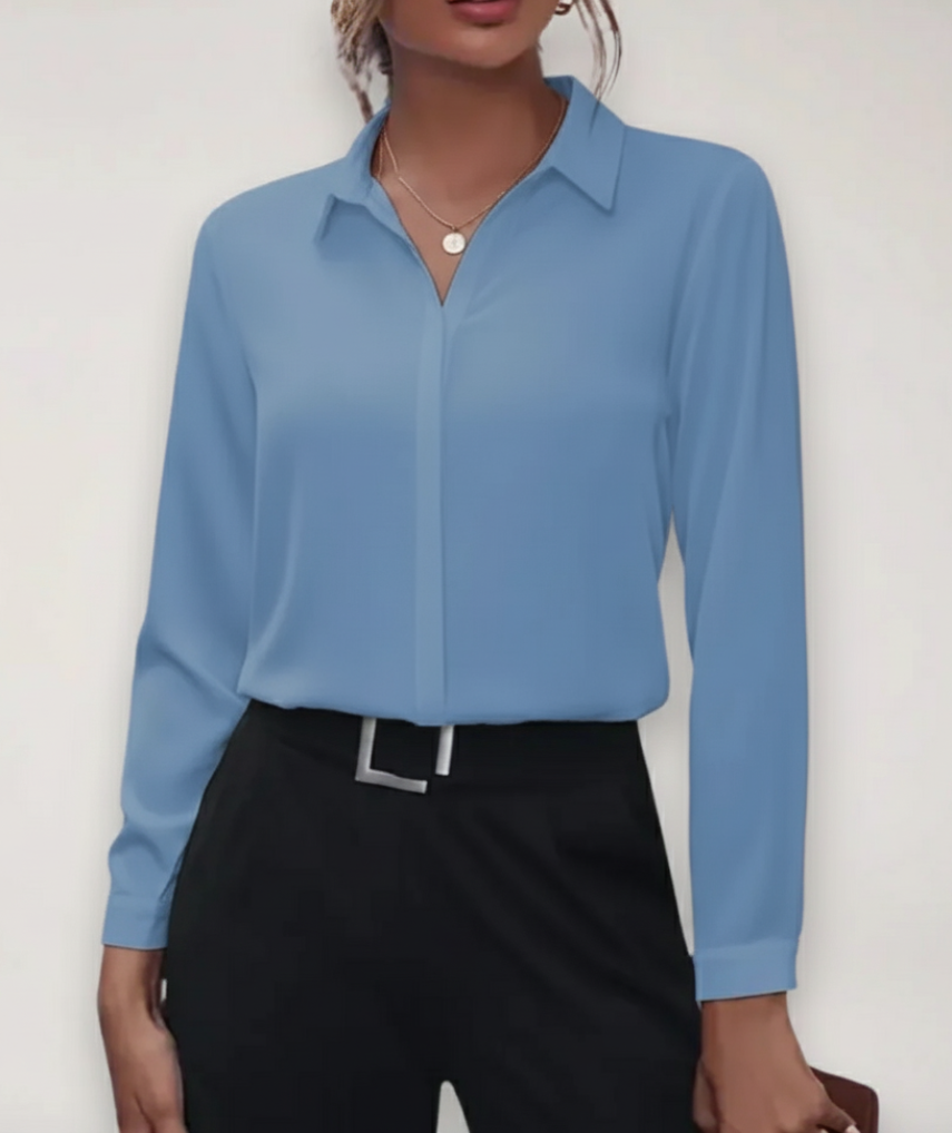 Aurelia | Blusa clásica con cuello camisero para mujer