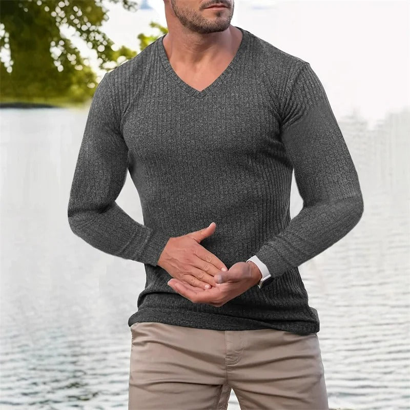 ETHAN – SUÉTER RIBETEADO DE AJUSTE MODERNO