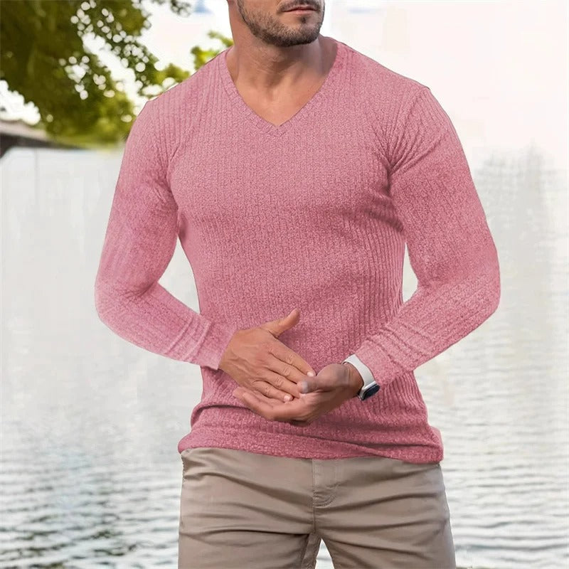 ETHAN – SUÉTER RIBETEADO DE AJUSTE MODERNO