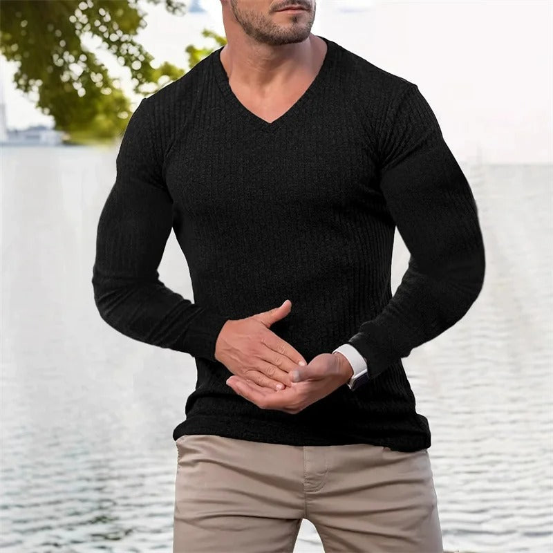 ETHAN – SUÉTER RIBETEADO DE AJUSTE MODERNO