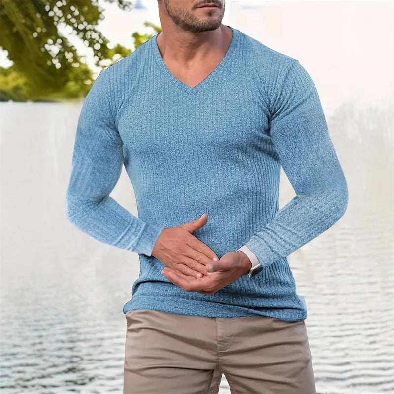 ETHAN – SUÉTER RIBETEADO DE AJUSTE MODERNO