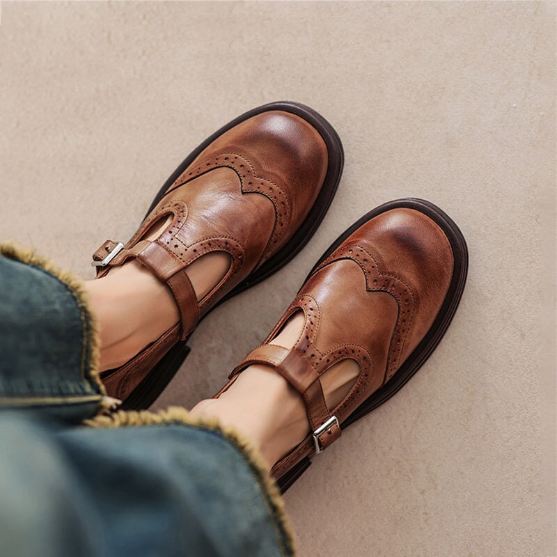 Velda™ - Elegantes Mary Janes de cuero