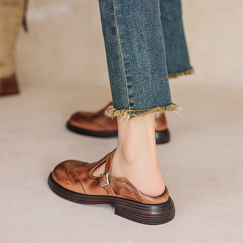 Velda™ - Elegantes Mary Janes de cuero
