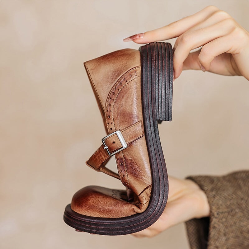 Velda™ - Elegantes Mary Janes de cuero