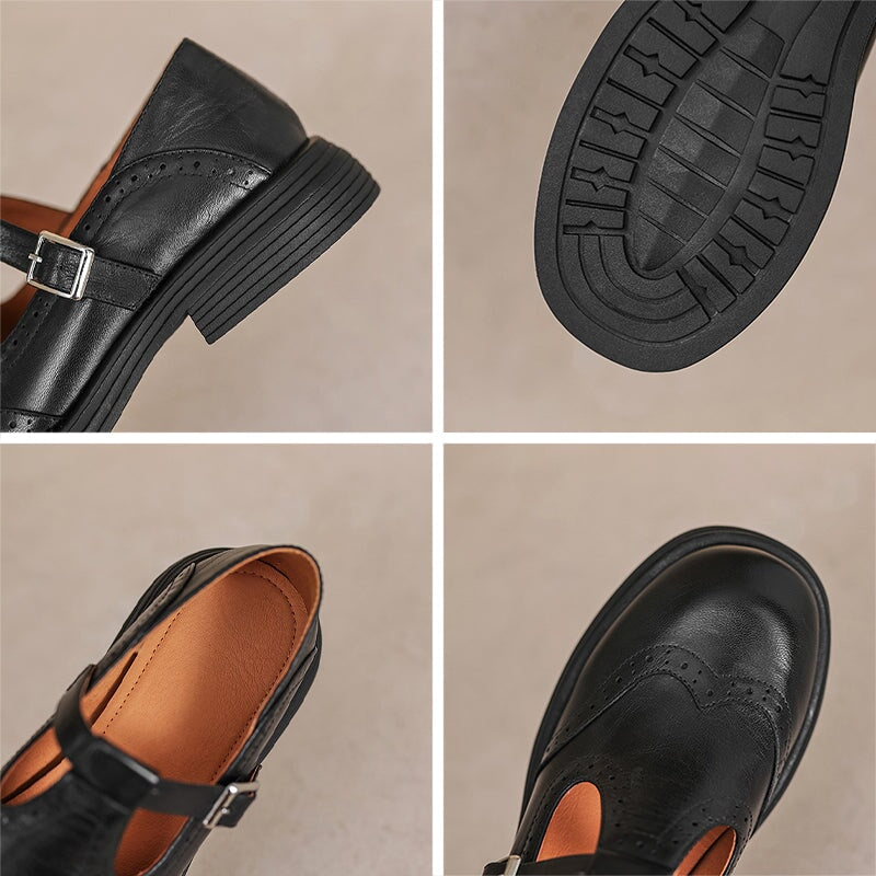 Velda™ - Elegantes Mary Janes de cuero