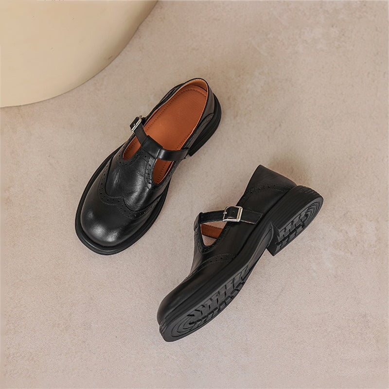 Velda™ - Elegantes Mary Janes de cuero