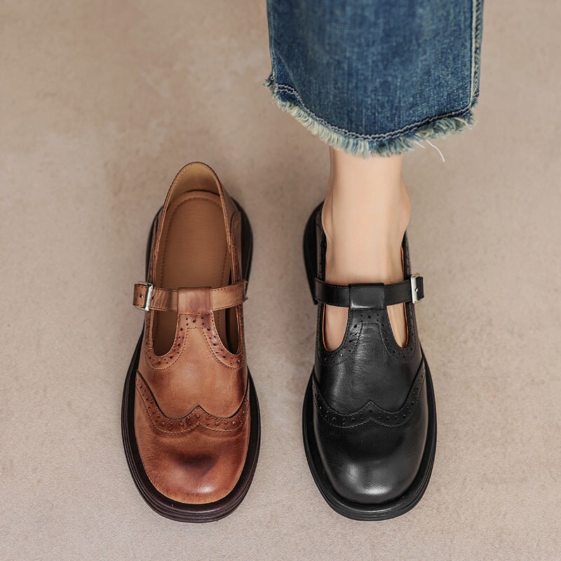 Velda™ - Elegantes Mary Janes de cuero