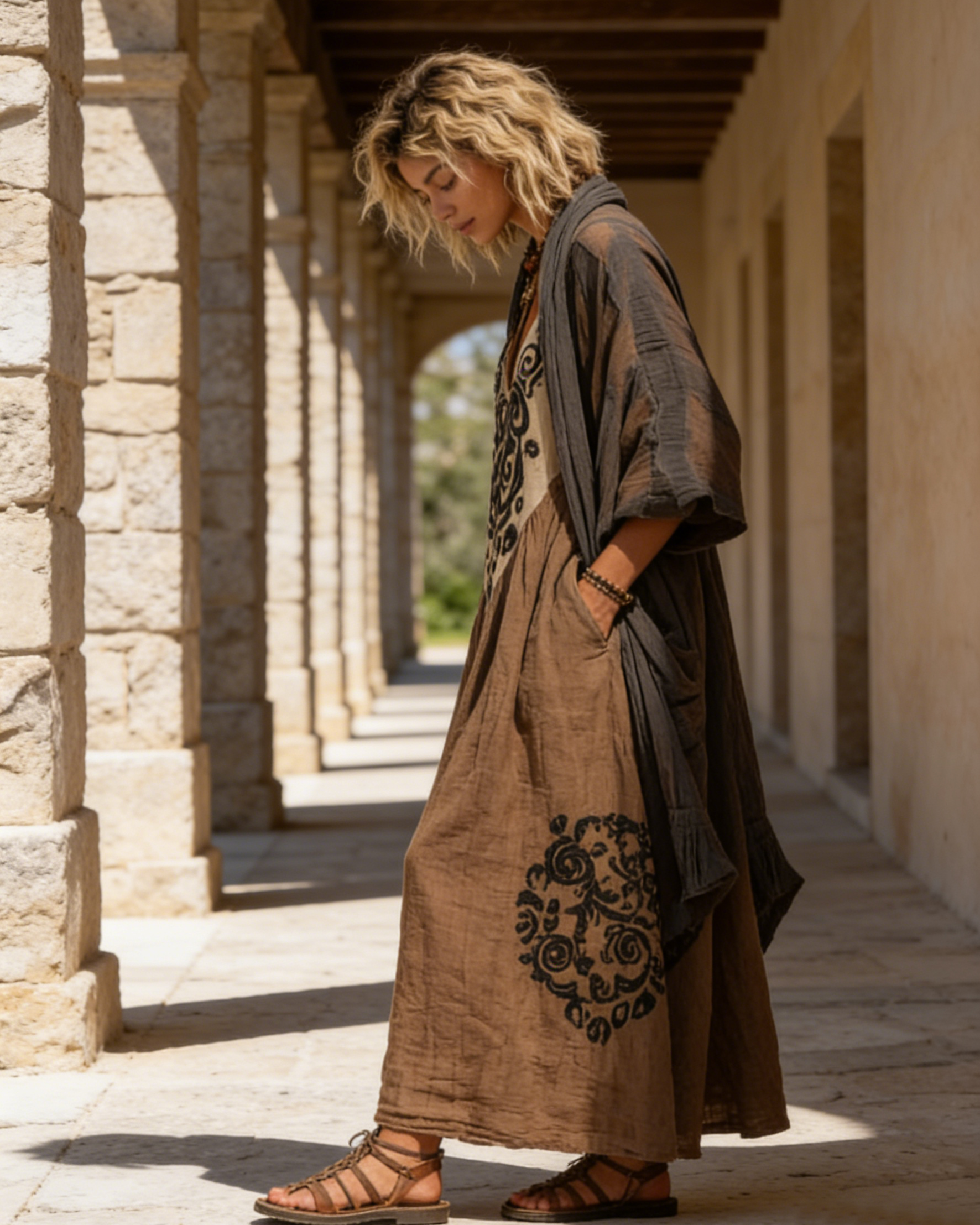 Conjunto Bohemio de Dos Piezas en Lino y Algodón para un Estilo Relajante