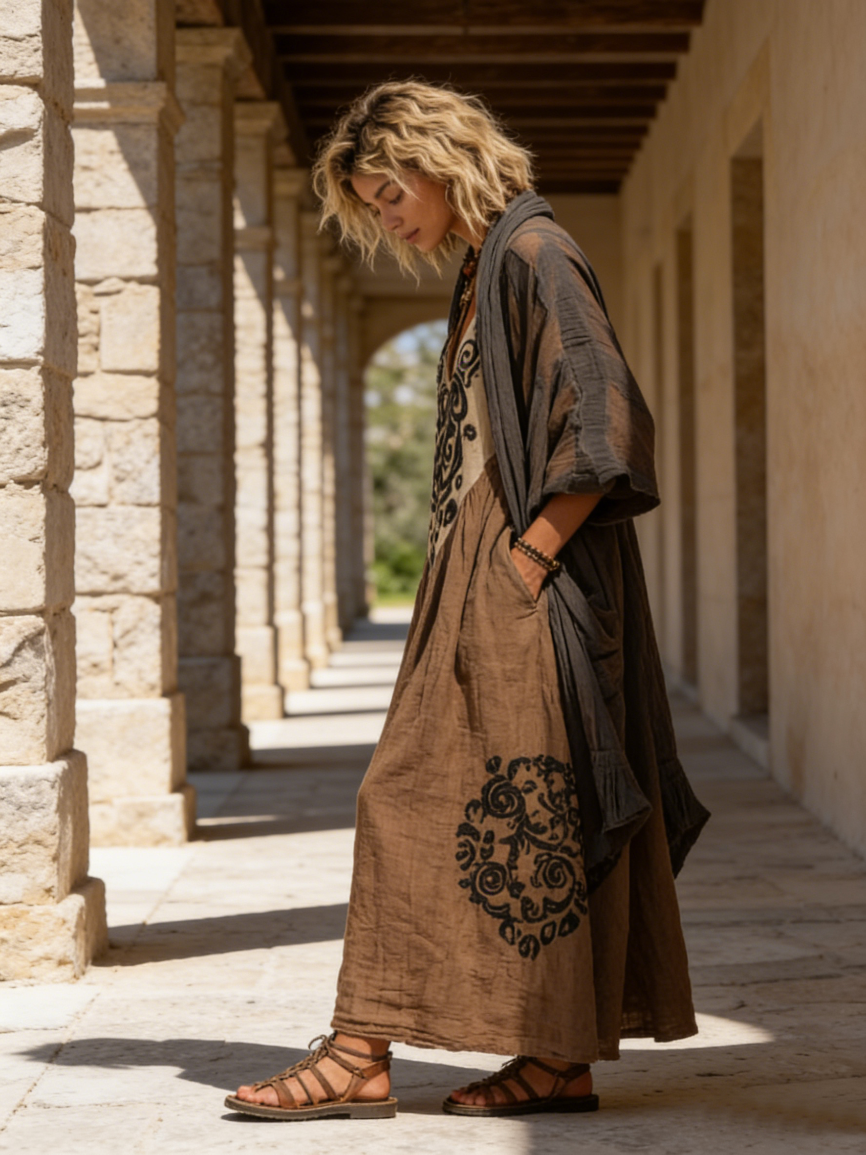 Conjunto Bohemio de Dos Piezas en Lino y Algodón para un Estilo Relajante