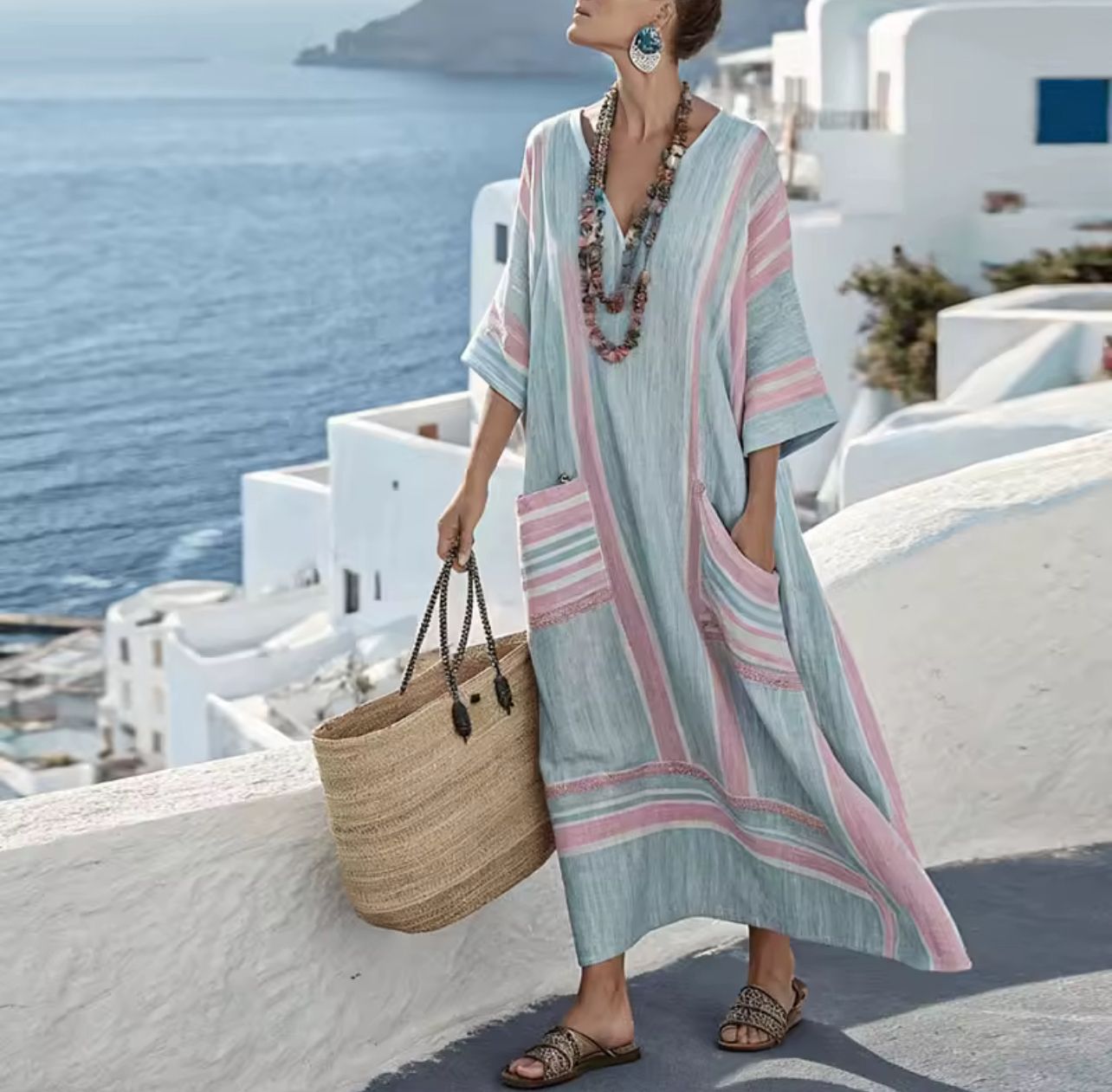 Ropa Amplia "Mia" Ideal para un Look de Playa Chic