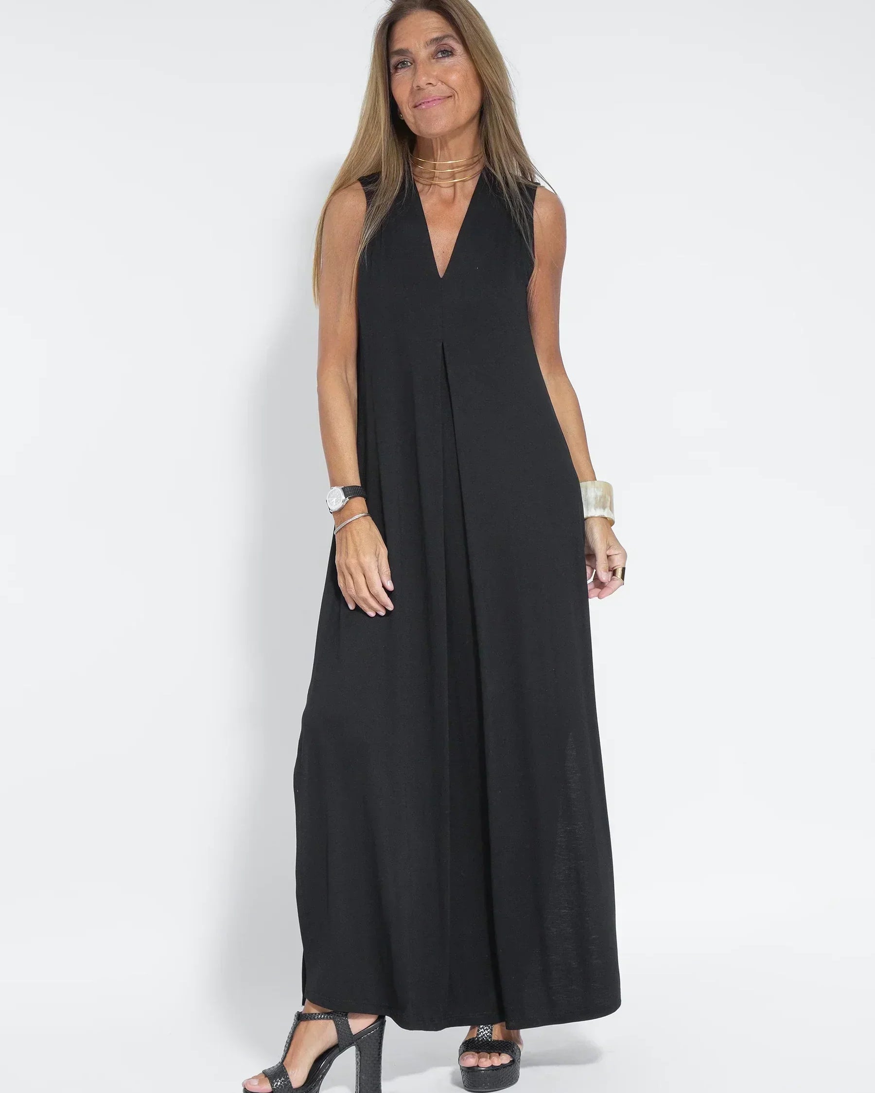 Vestido Esbelto Elevado Margarita con Chal Ocasional