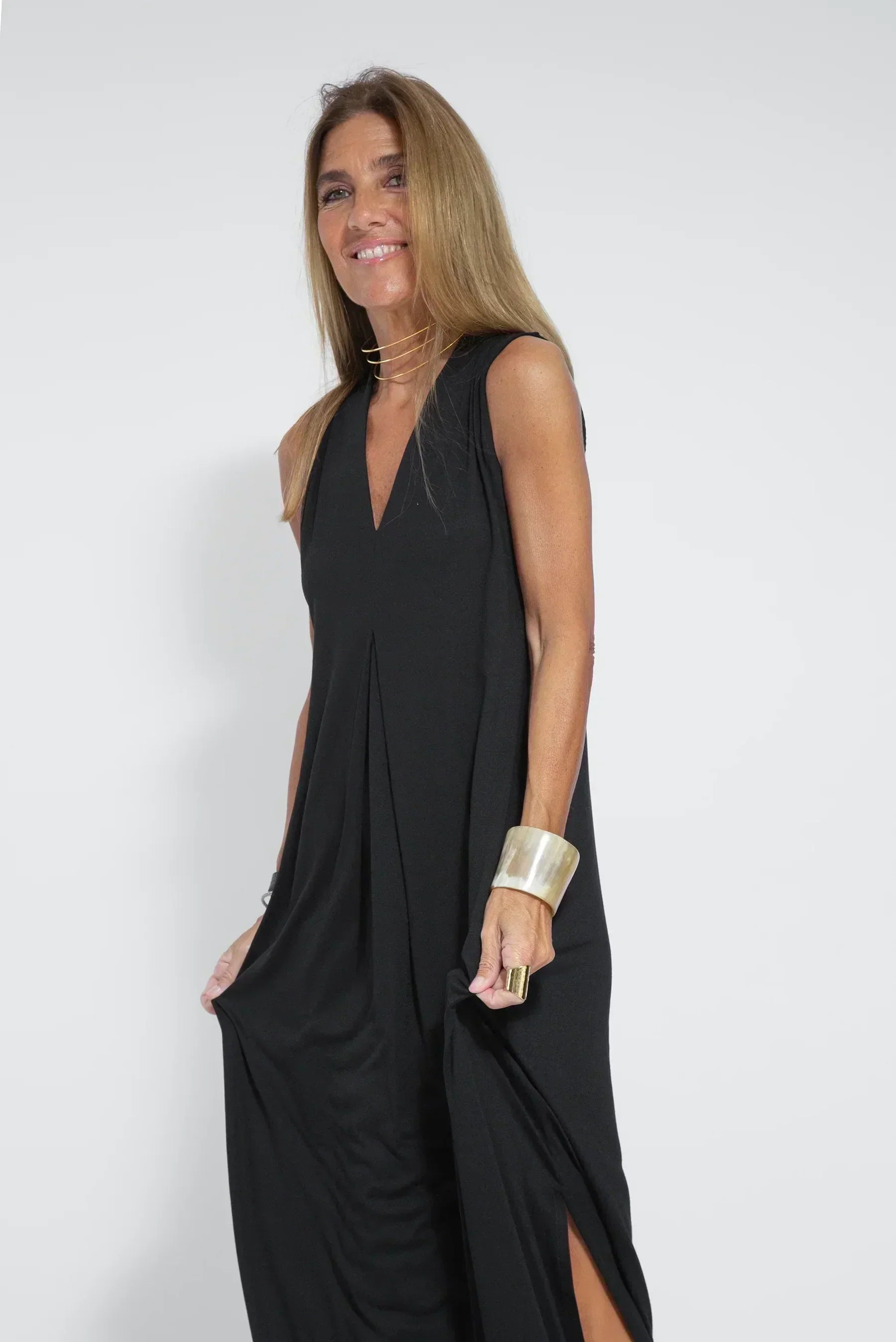 Vestido Esbelto Elevado Margarita con Chal Ocasional