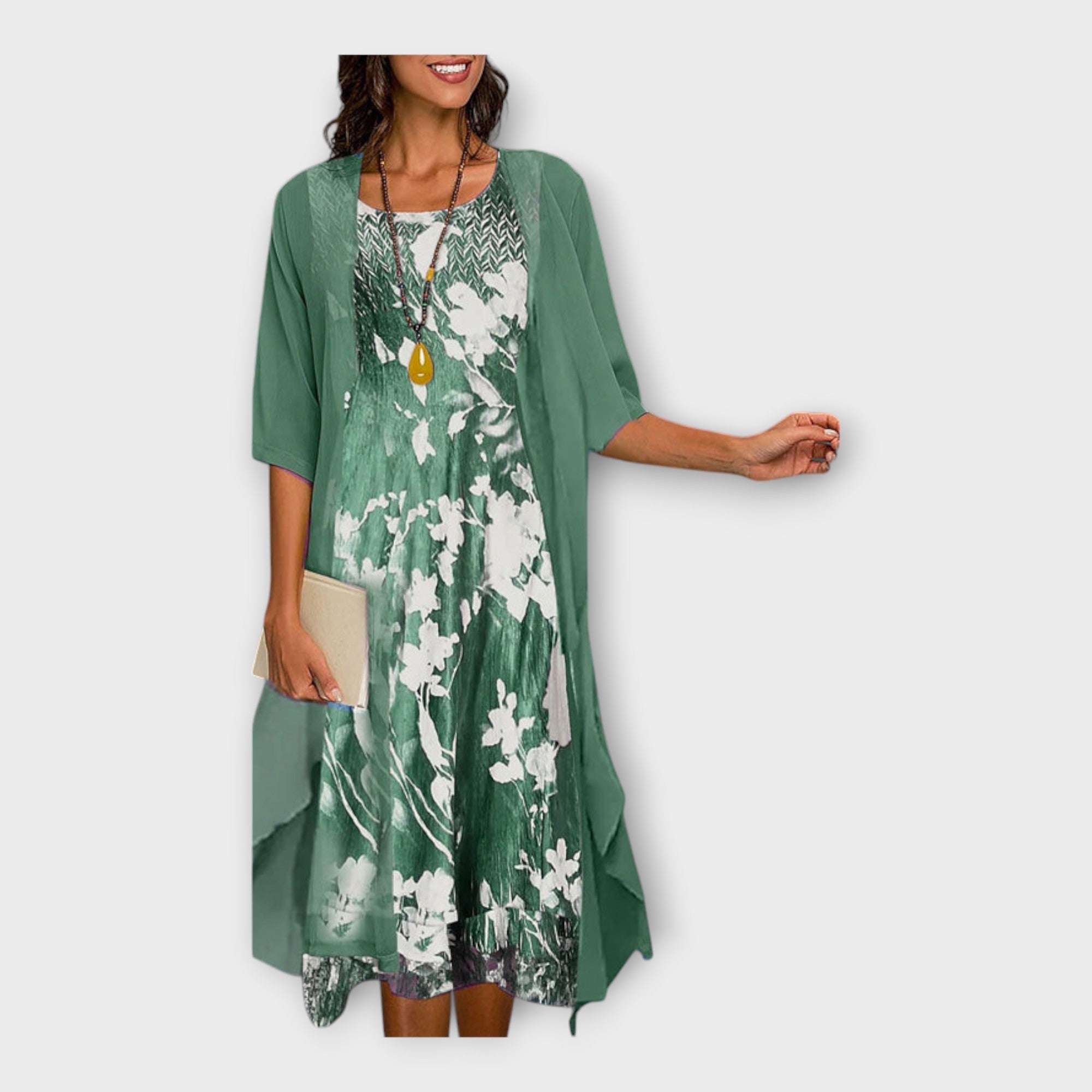 Vestido Aireado con Chaqueta Exterior y Patrones