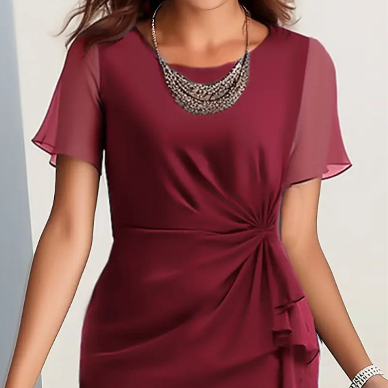 Vestido Sólido Elegante y a la Moda