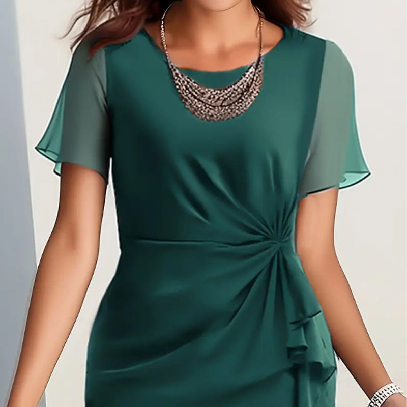 Vestido Sólido Elegante y a la Moda