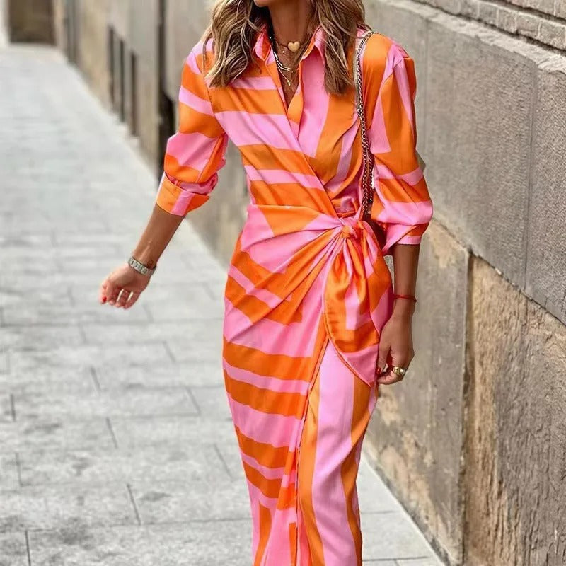 Vera - Vestido Impreso de Largo Medio