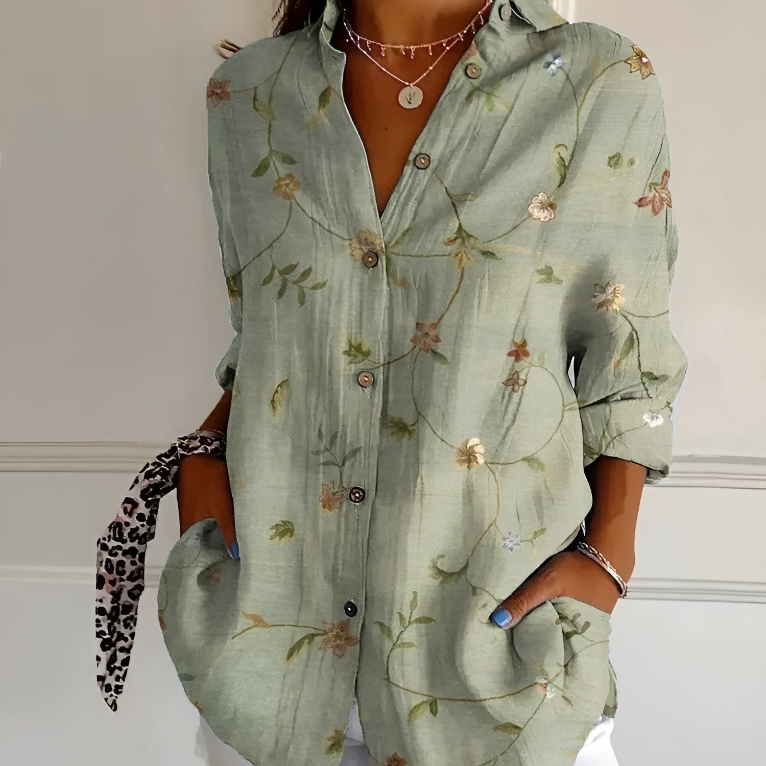 BLUSA FLORAL DE ALGODÓN