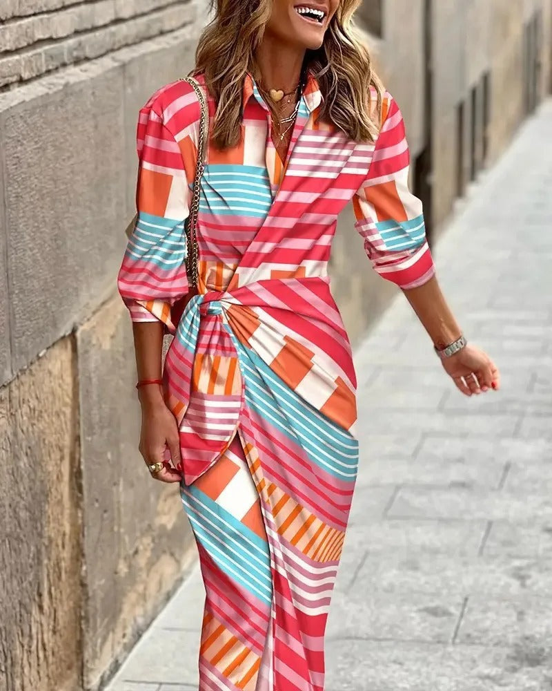 Vera - Vestido Impreso de Largo Medio