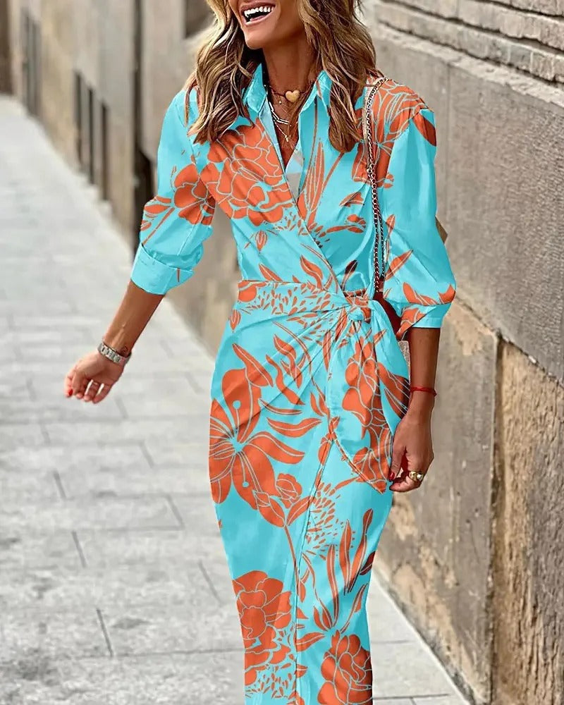 Vera - Vestido Impreso de Largo Medio