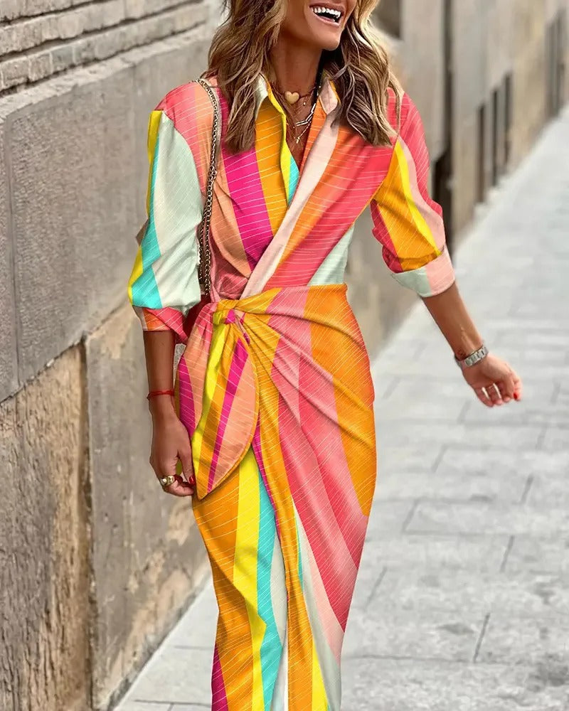 Vera - Vestido Impreso de Largo Medio