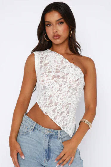 SYBIL – TOP DE TIRANTES DE ENCAJE DE VERANO PARA MUJERES