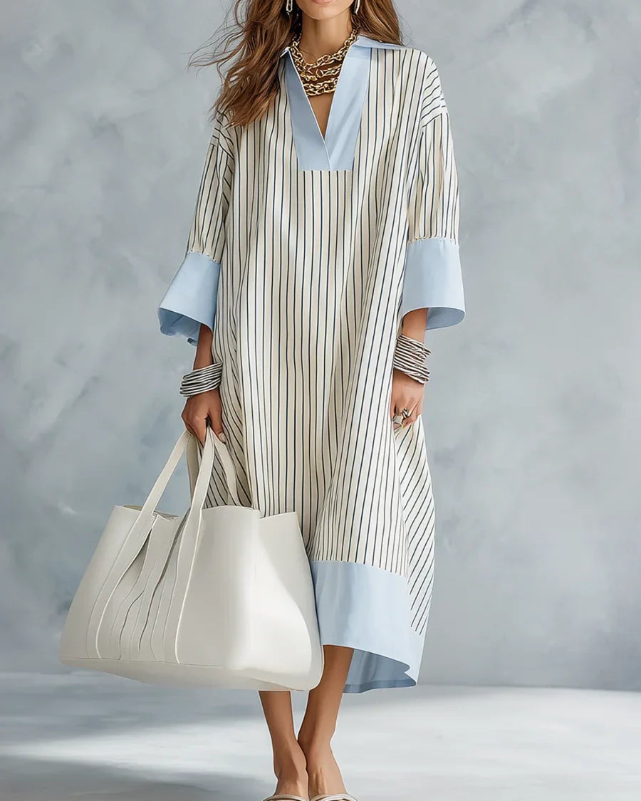 VESTIDO MIDI A RAYAS