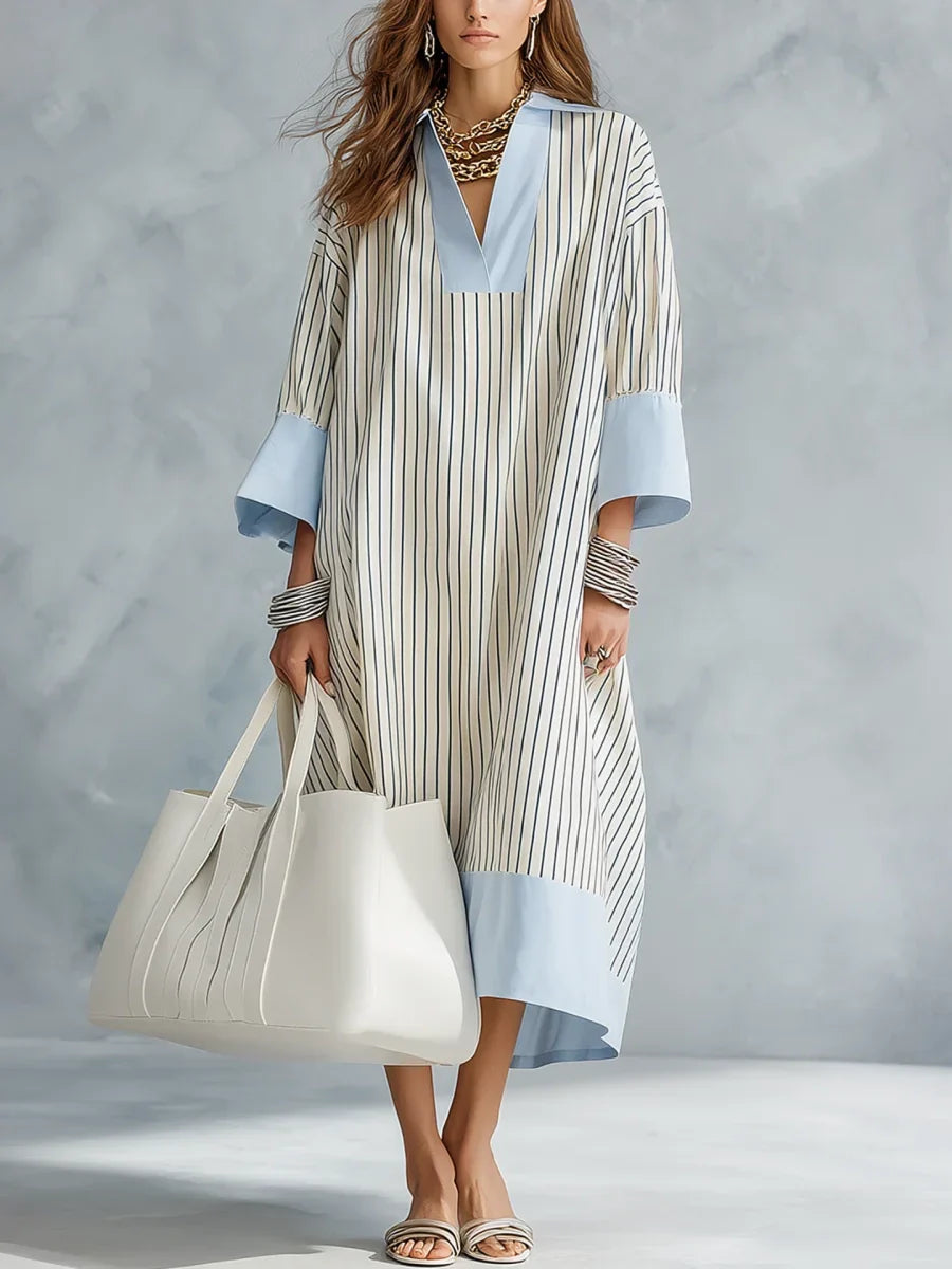 VESTIDO MIDI A RAYAS