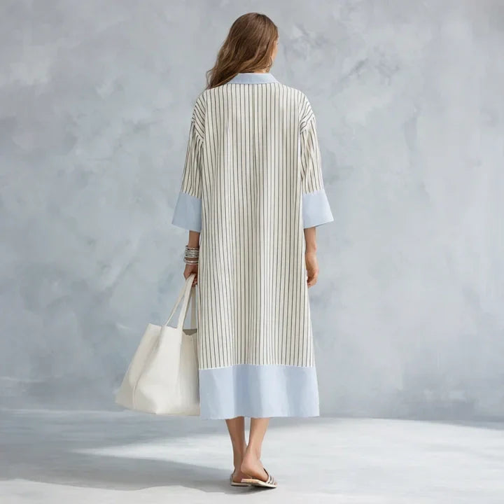 VESTIDO MIDI A RAYAS