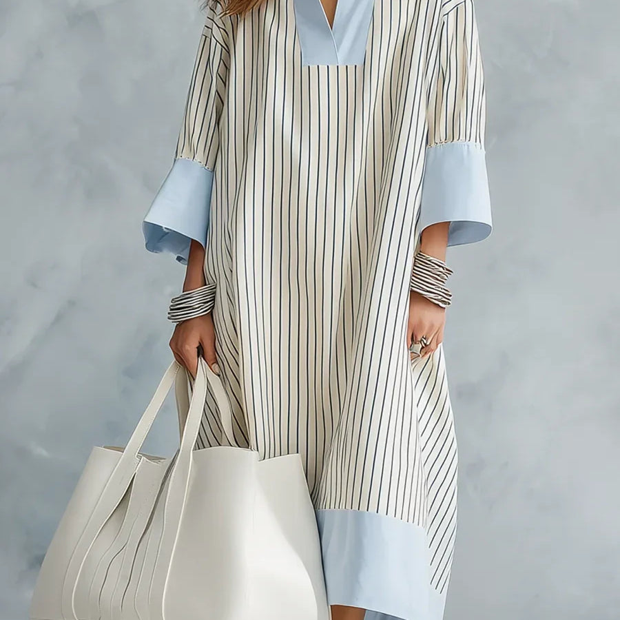 VESTIDO MIDI A RAYAS