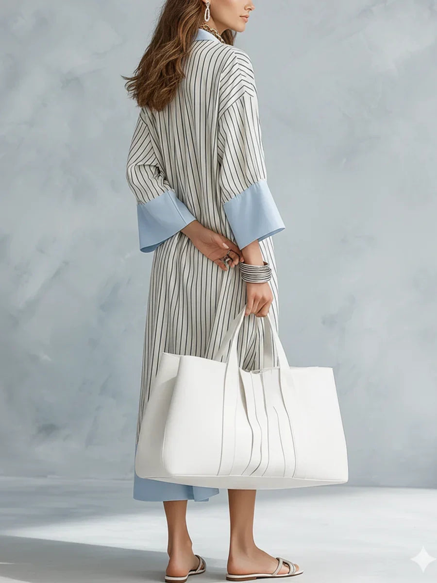 VESTIDO MIDI A RAYAS