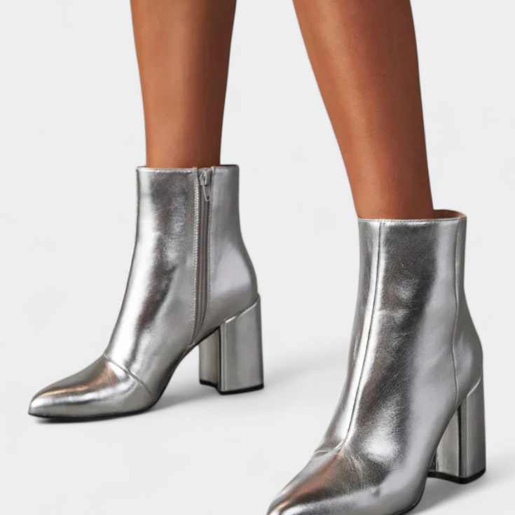 Ralica Botas de Tobillo Metálicas Plateadas