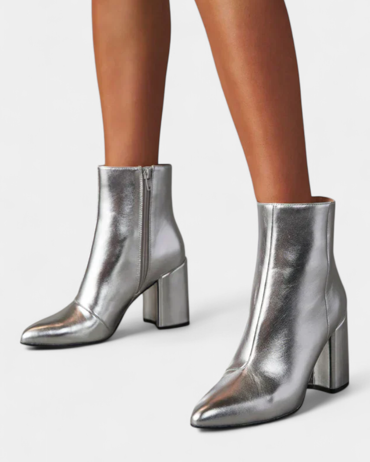 Ralica Botas de Tobillo Metálicas Plateadas